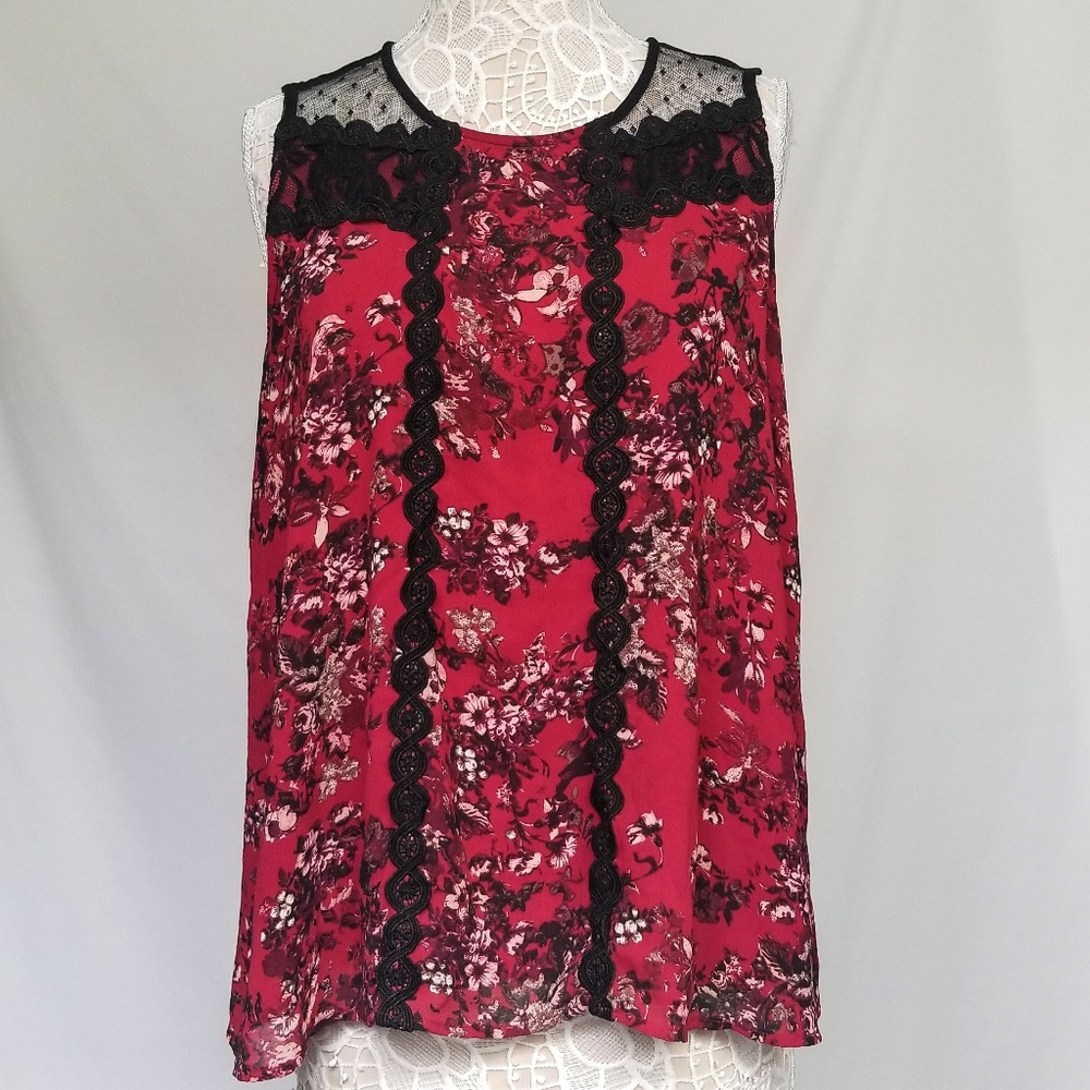 Maurices Floral Lace Tank Top Blouse